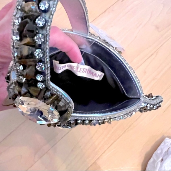NWT Monique Leshman Tiger Eye Stone and Crystal Embellished Wristlet - Picture 5 of 7